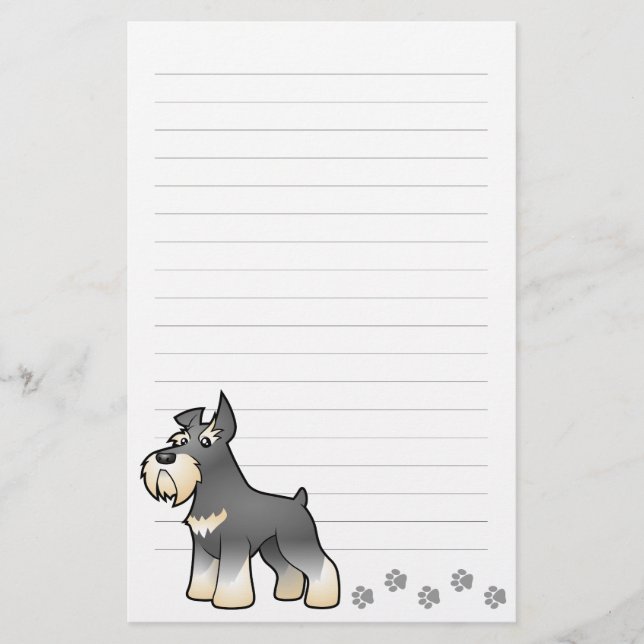 Papelería Schnauzer del dibujo animado (Anverso)