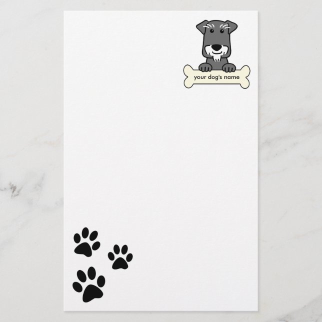 Papelería Schnauzer miniatura personalizado (Anverso)