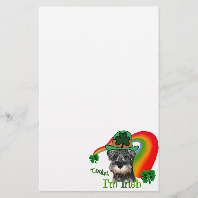 Papelería Schnauzer St Patricks en miniatura (Anverso)