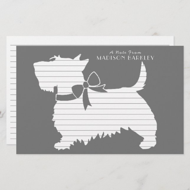 Papelería Scottish Terrier Scotty Dog Puppy Scottie Statione (Anverso / Reverso)