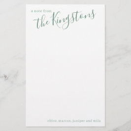 Papelería Script de nombre de familia Juniper