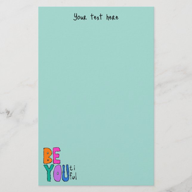 Papelería Sea usted bello, colorido y brillante verde (Anverso)