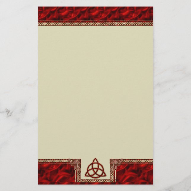 Papelería Seda del rojo de Triquetra (Anverso)