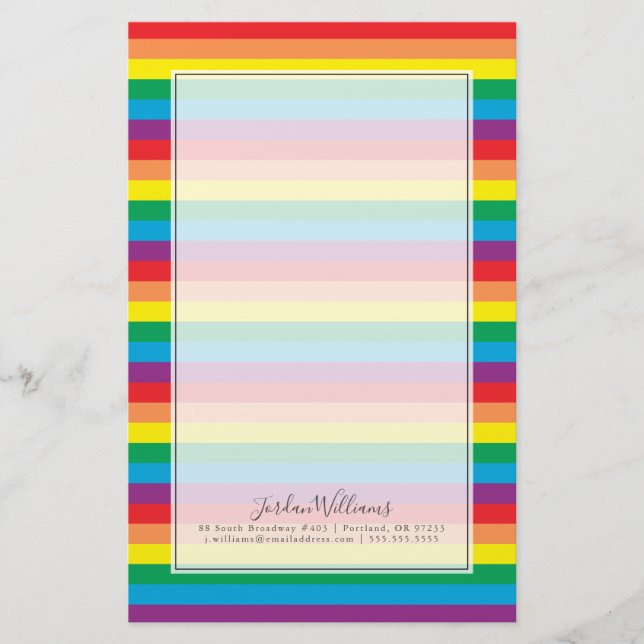 Papelería Sencillamente patrón arco iris (Anverso)