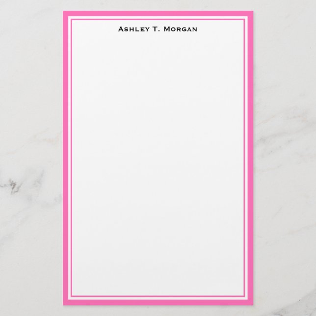 Papelería Sencillez marco de bricolaje blanco rosa caliente  (Anverso)