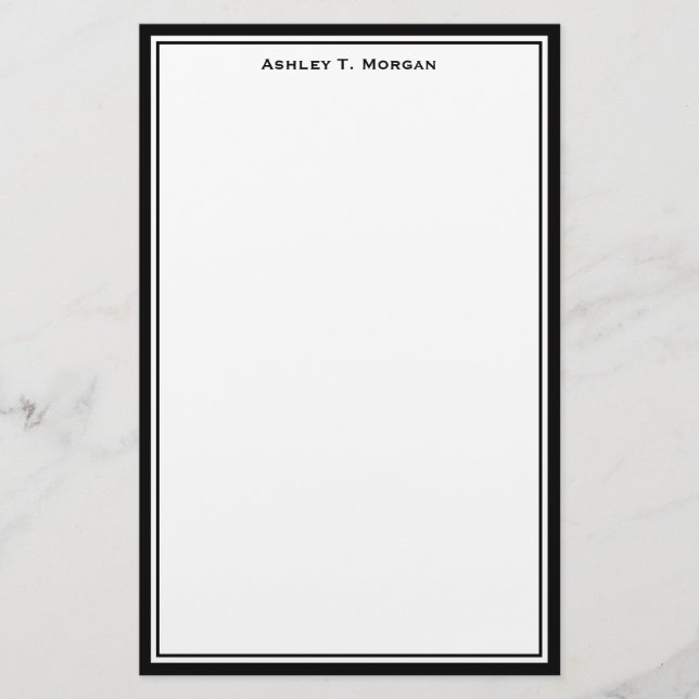 Papelería Sencillez marco DIY blanco negro personalizado (Anverso)