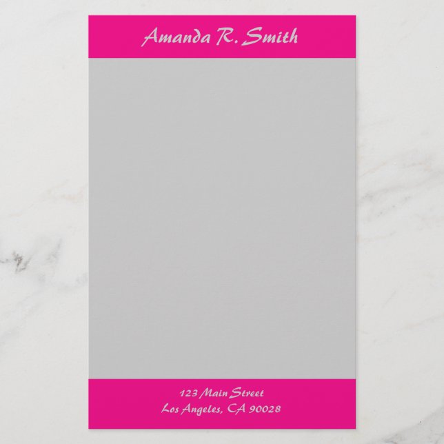Papelería Sencillo gris rosa (Anverso)