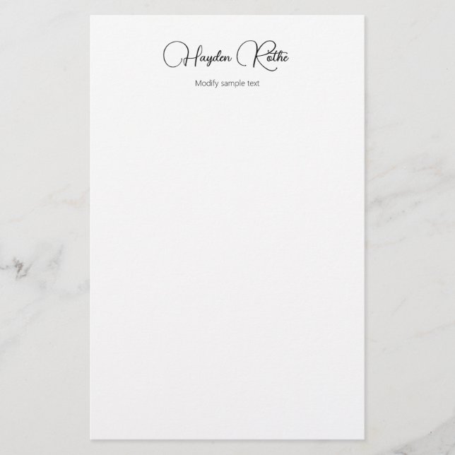Papelería Sencillo guión de firma profesional (Anverso)