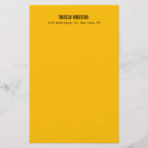 Papelería Sencillo Moderno Plano Profesional Ámbar Amarillo