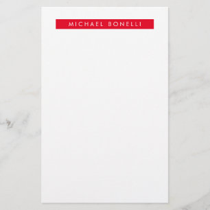Papelería Sencillo Plano Minimalista Elegante Moderno Rojo B