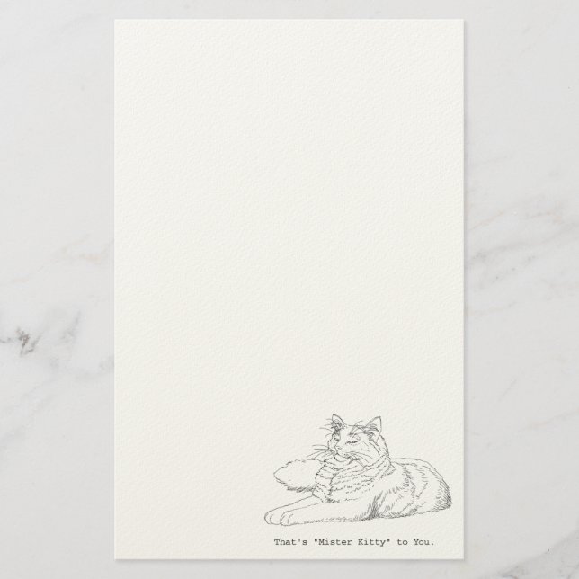 Papelería Señor Kitty Cat Stationery (Anverso)