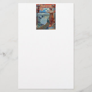Papelería Señora de Art Nouveau con pavo real