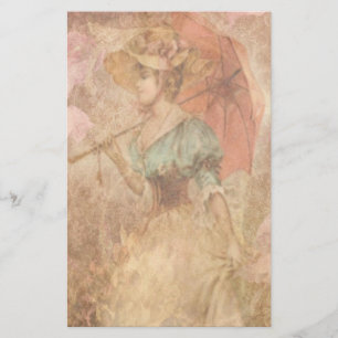 Papelería Señora elegante Umbrella Stationery del Victorian