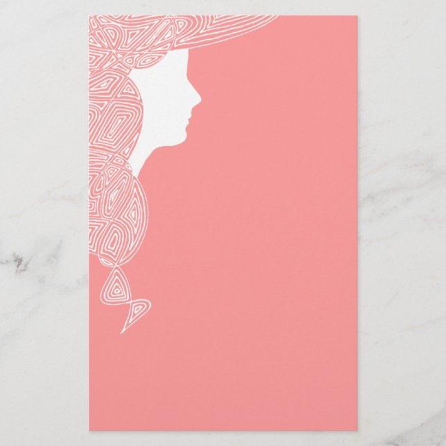 Papelería Señora en rosa (Anverso)