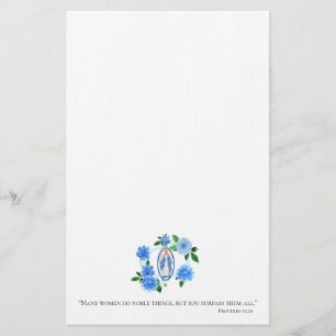 Papelería Señora floral de la dalia azul el   del Virgen