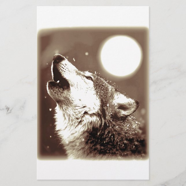 Papelería Sepia Wolf & Moon (Anverso)