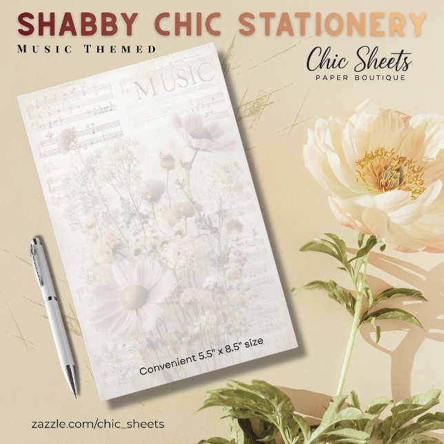 Papelería Shabby Chic con tema musical (Subido por el creador)