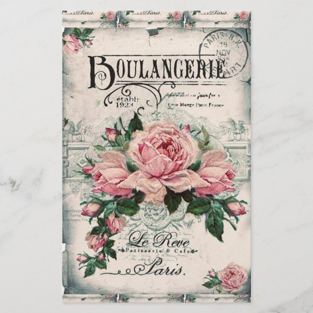 Papelería shabby chic, desoupage, victoriano, moda francesa, (Anverso)