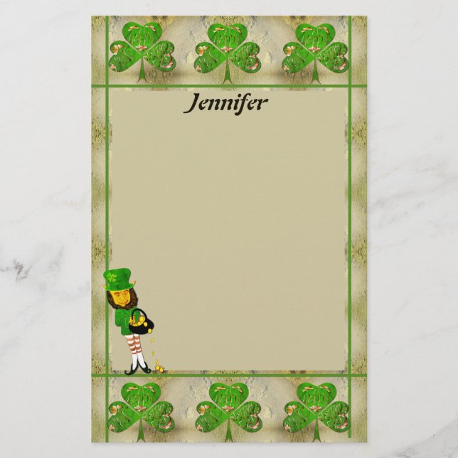 Papelería Shamrock and Leprechauns (Anverso)