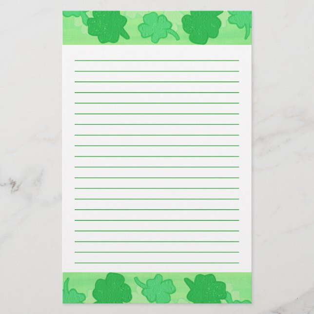 Papelería Shamrocks Collage Lined Stationery (Anverso)