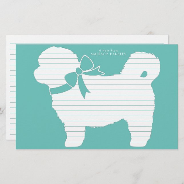 Papelería Shih Tzu Perro Cachorro Teddy Oso Corto (Anverso / Reverso)