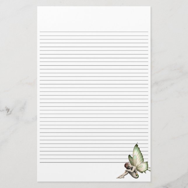 Papelería Shy Fairy Lined Stationery (Anverso)