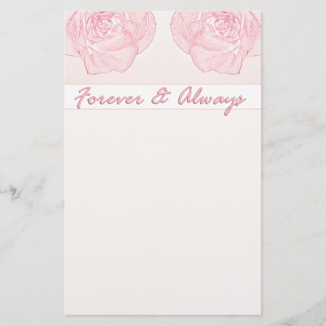 Papelería Siempre y para siempre Rosa (Anverso)