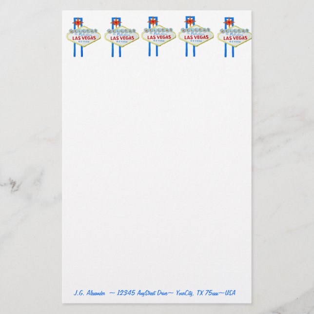 Papelería Signo positivo de la tira de Las Vegas (Anverso)