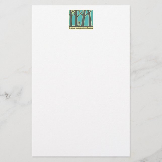 Papelería Silencio forestal (Anverso)