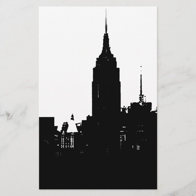 Papelería Silhouette Black White New York (Anverso)