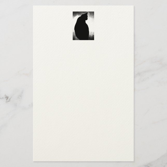 Papelería Silhouette de gato negro (Anverso)