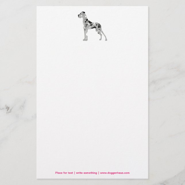 Papelería Silueta de Dogo de Burdeos gris (Anverso)