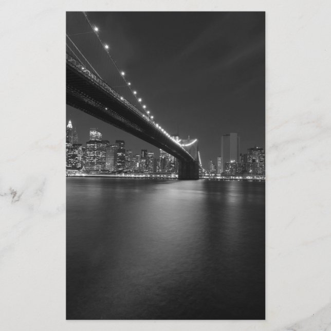 Papelería Silueta de Nueva York en blanco y negro (Anverso)