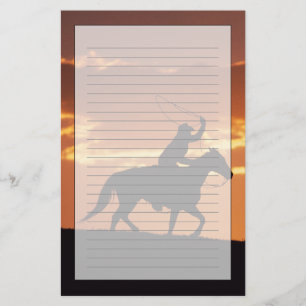 Papelería Silueta del vaquero a caballo cerca de Fairplay,