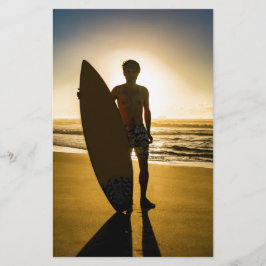 Papelería Silueta surfista al amanecer