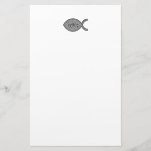 Papelería Símbolo cristiano de los pescados de IXOYE -