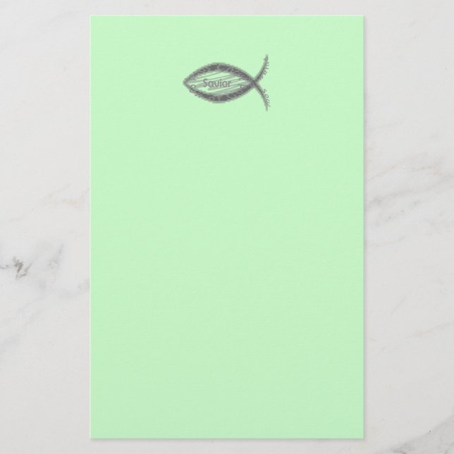Papelería Símbolo de los pescados del salvador de Jesús (Anverso)
