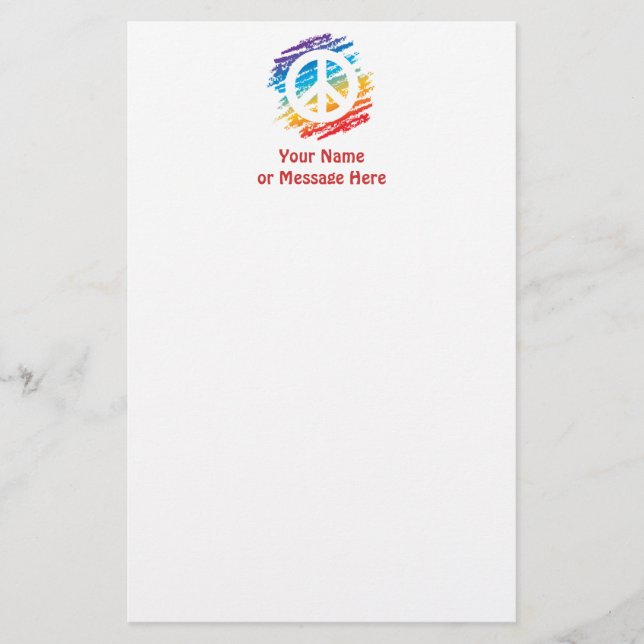 Papelería Símbolo de paz del arco iris (Anverso)
