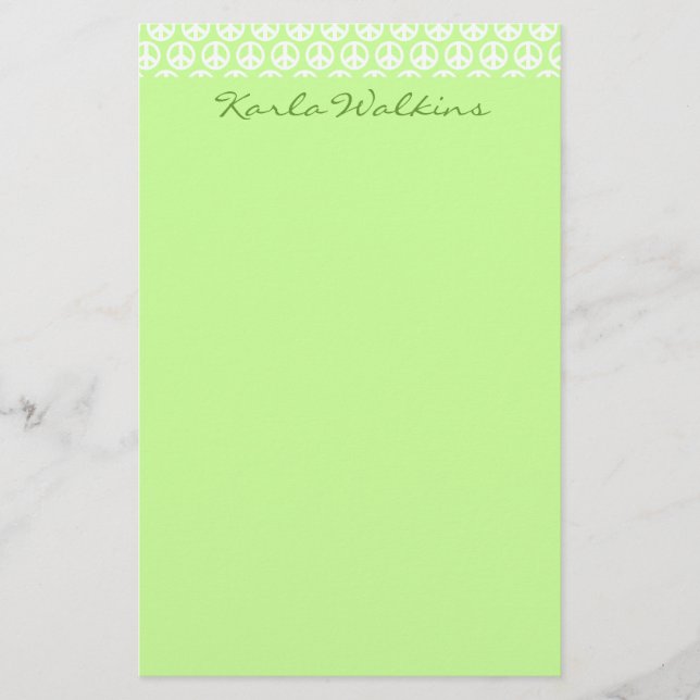 Papelería Símbolo de paz Stationery (Anverso)