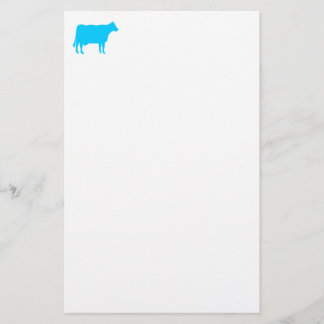 Papelería Símbolo de vaca: azul cielo en blanco
