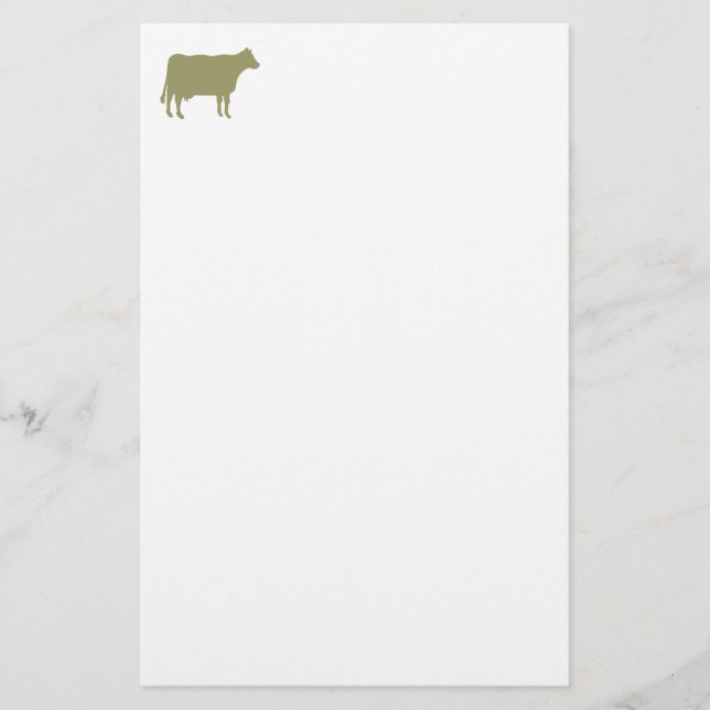 Papelería Símbolo de vaca - Khaki en blanco (Anverso)