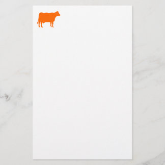 Papelería Símbolo de vaca - Naranja en blanco