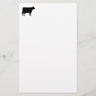 Papelería Símbolo de vaca - Negro sobre blanco