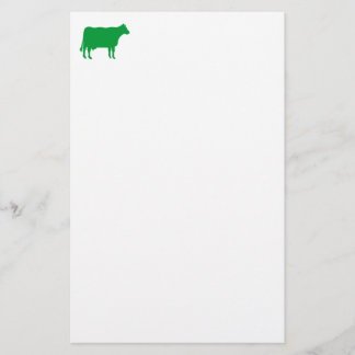 Papelería Símbolo de vaca - Verde hierba sobre blanco