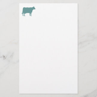 Papelería Símbolo de vaca - Verde oceánico sobre blanco