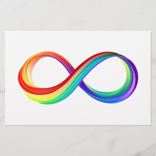 Papelería Símbolo infinito arcoiris en capas (Anverso)