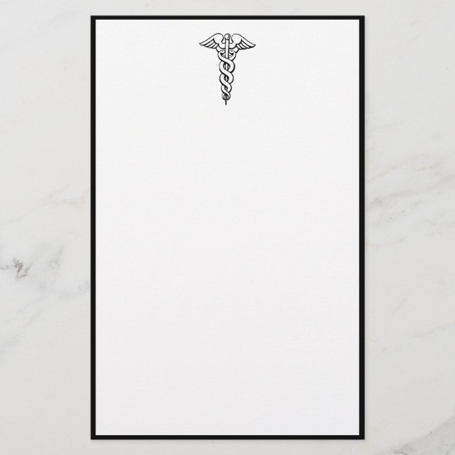 Papelería Símbolo médico de Caduceus (Anverso)