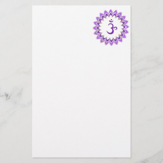 Papelería Símbolo Om / Crown Chakra (Anverso)