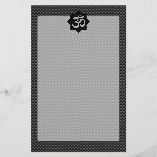 Papelería Símbolo OM Lotus Spirituality in Carbon Fiber Styl (Anverso)