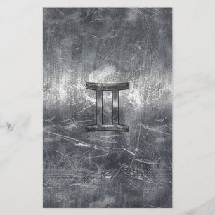 Papelería Símbolo zodiaco géminis en estilo angustiado